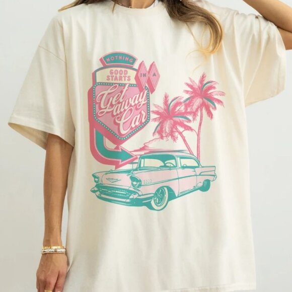 Nothing Good Starts Getaway Car T-Shirt - Picture 1 of 1